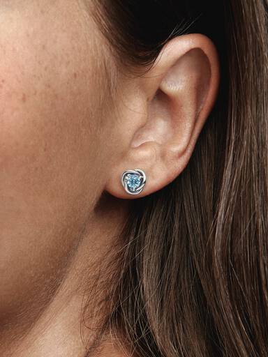 Brincos Eternity Circle Azul água