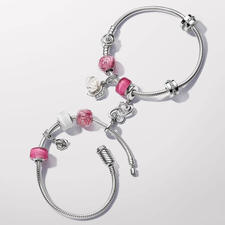 Conta Rosa em Flor Cor-de-rosa
