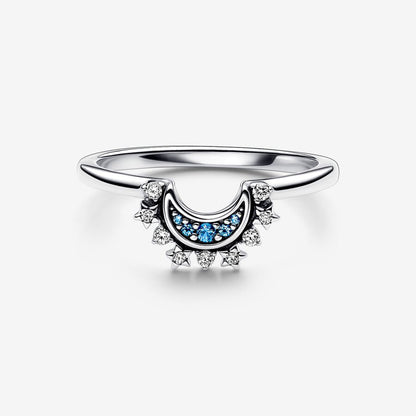 Anel Celestial Blue Sparkling Moon
