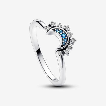Anel Celestial Blue Sparkling Moon