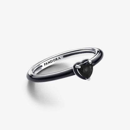 Anel Coração Chakra Preto Pandora ME