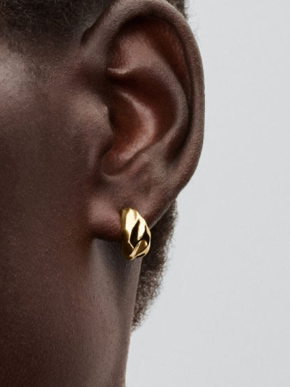 Argolas Abertas Onduladas Revestimento de ouro 14k