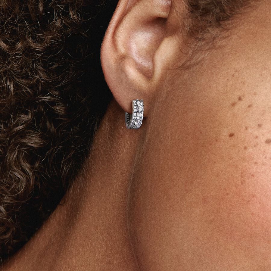 Argolas Double Band Pavé