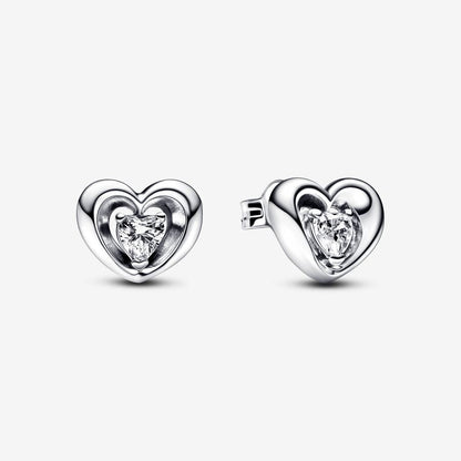 Brincos Radiant Heart & Floating Stone