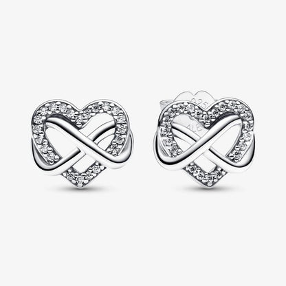 Brincos Sparkling Infinity Heart