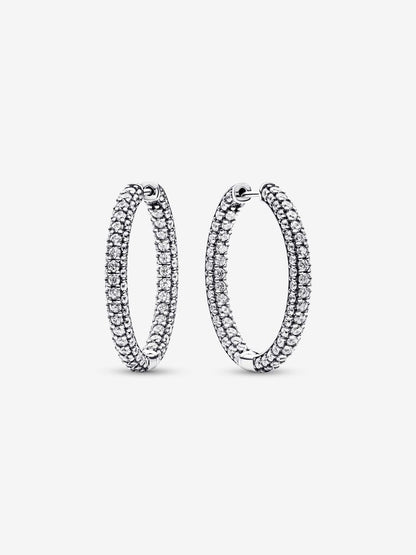 Argolas Pavé Pandora Timeless Prata