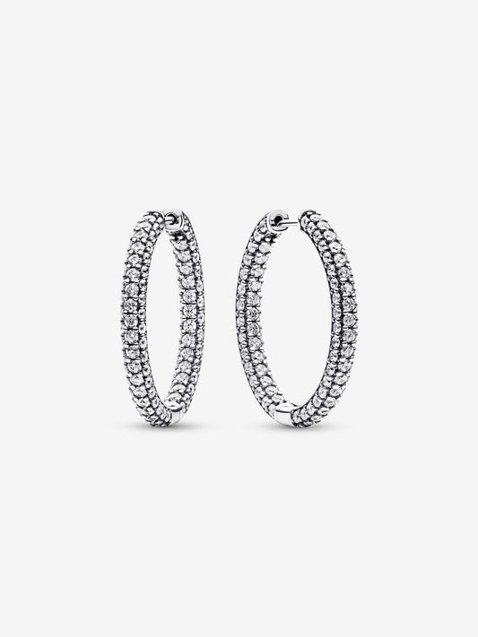 Argolas Pavé Pandora Timeless Prata