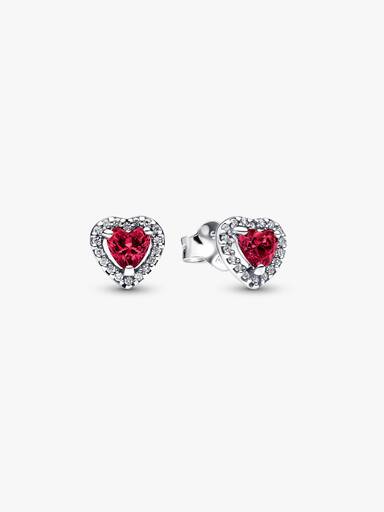 Brincos Espigão Coração Vermelho Elevado