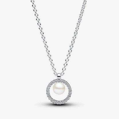 Colar Treated Freshwater Cultured Pearl & Pavé
