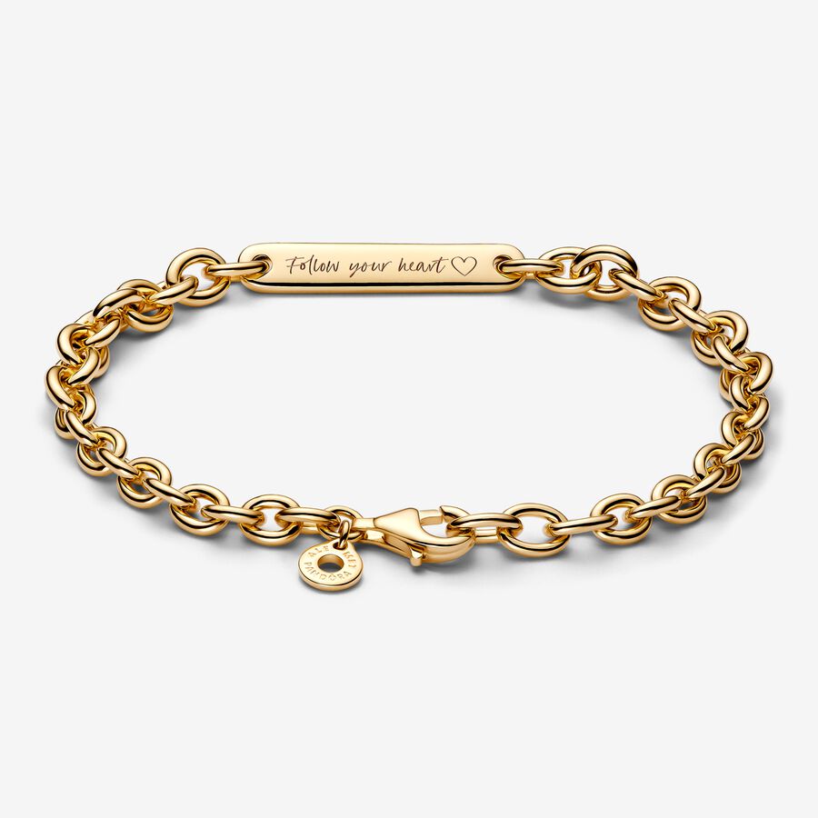 Pulseira de Elos com Barra Gravável