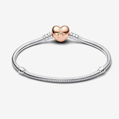 Pulseira Malha Snake e Coração Moments