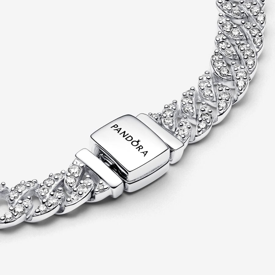 Pulseira de Corrente Cubana Pavé Pandora Timeless
