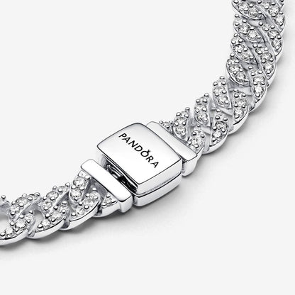 Pulseira de Corrente Cubana Pavé Pandora Timeless