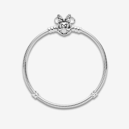 Pulseira de Malha Snake Fecho Minnie Pavé Disney Pandora Moments
