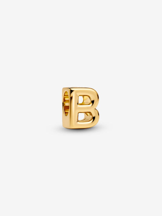 Conta Alfabeto Letra B Revestimento de ouro 14k