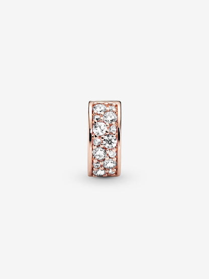 Clip Pavé Transparente Revestimento de ouro rosa 14k