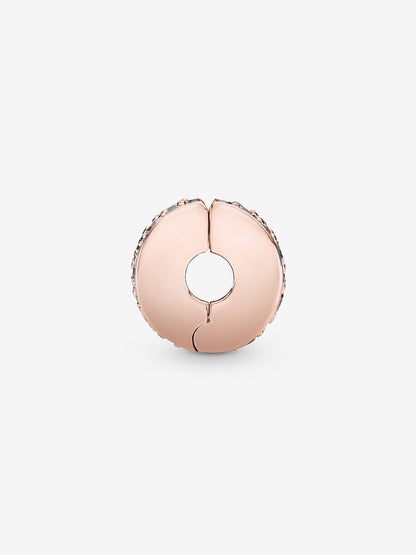 Clip Pavé Transparente Revestimento de ouro rosa 14k