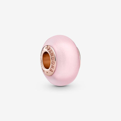 Conta Vidro Murano Rosa Mate