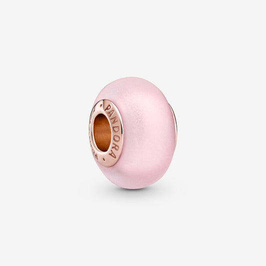 Conta Vidro Murano Rosa Mate