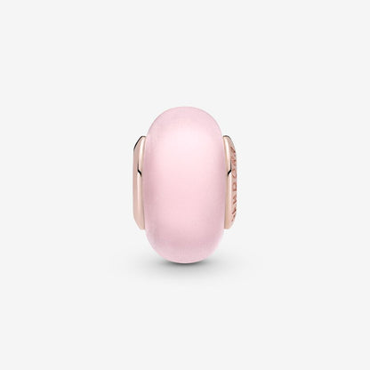 Conta Vidro Murano Rosa Mate