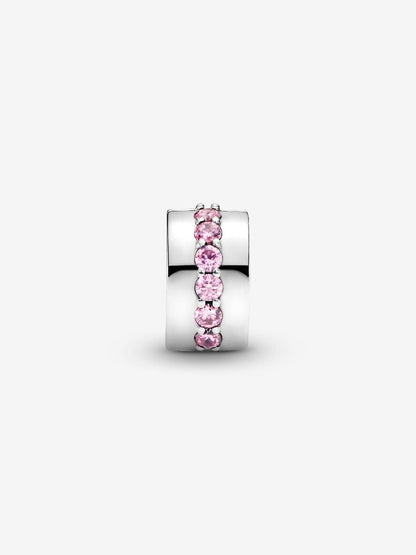 Clip Cor-de-Rosa Brilhante Prata