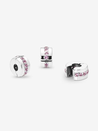 Clip Cor-de-Rosa Brilhante Prata