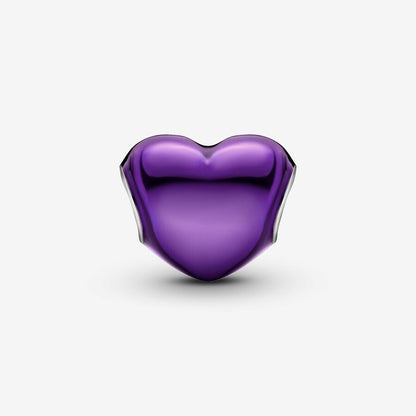 Conta Coração Roxo Metalizado