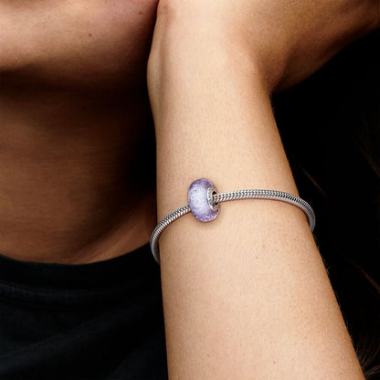 Conta Vidro Murano Ondulado Lavanda