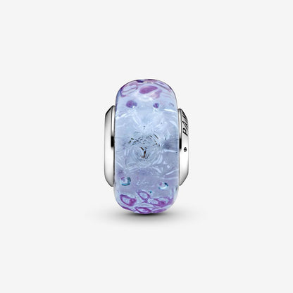 Conta Vidro Murano Ondulado Lavanda
