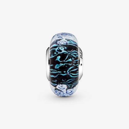 Conta Murano Iridescente Ondulado Azul