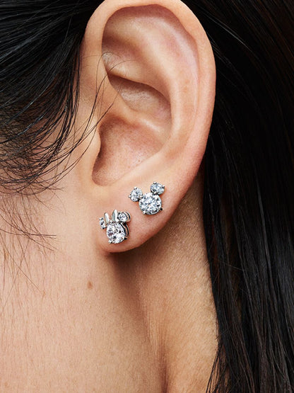 Brincos Stud Disney Mickey Mouse e Minnie Mouse
