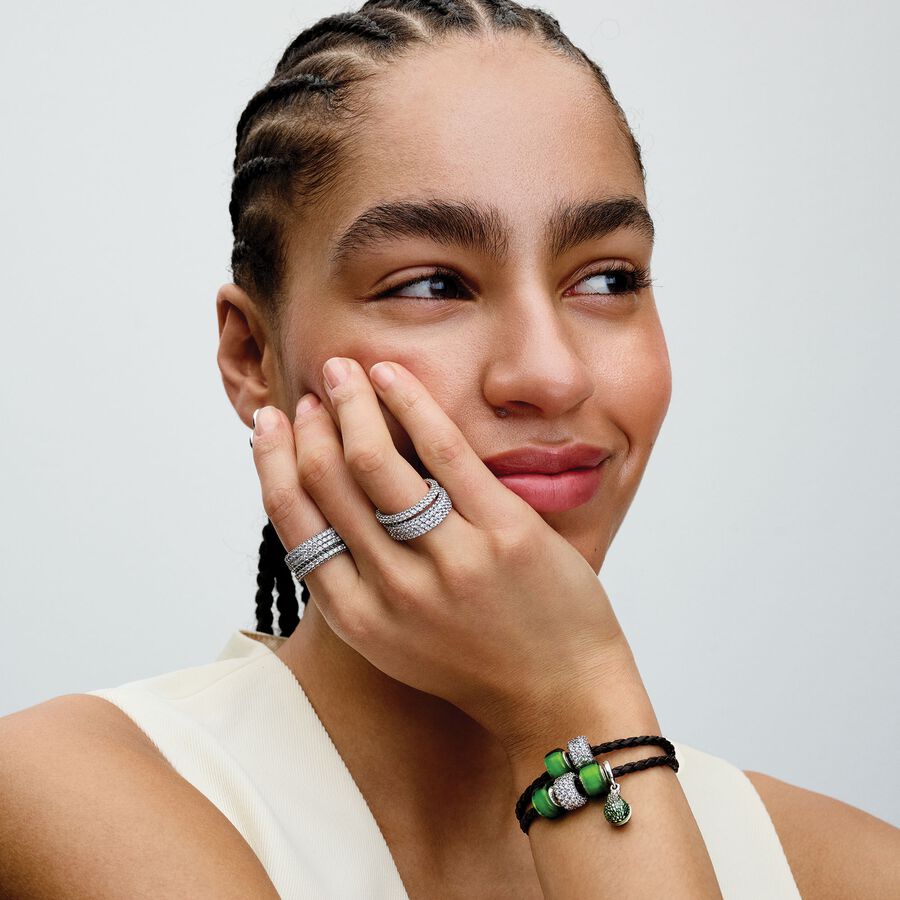 Pulseira dupla de couro Pandora Moments