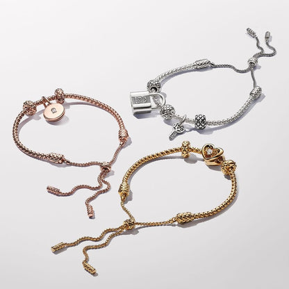 Pulseira Deslizante Corrente Cravejada