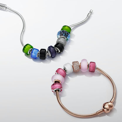 Pulseira Malha Snake Fecho Coração Pandora Moments